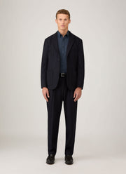 Men's Button Down Flannel Shirt in Selvedge Blue Melange