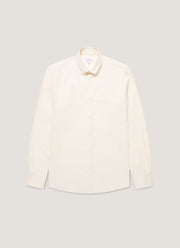 Men's Button Down Flannel Shirt in Ecru