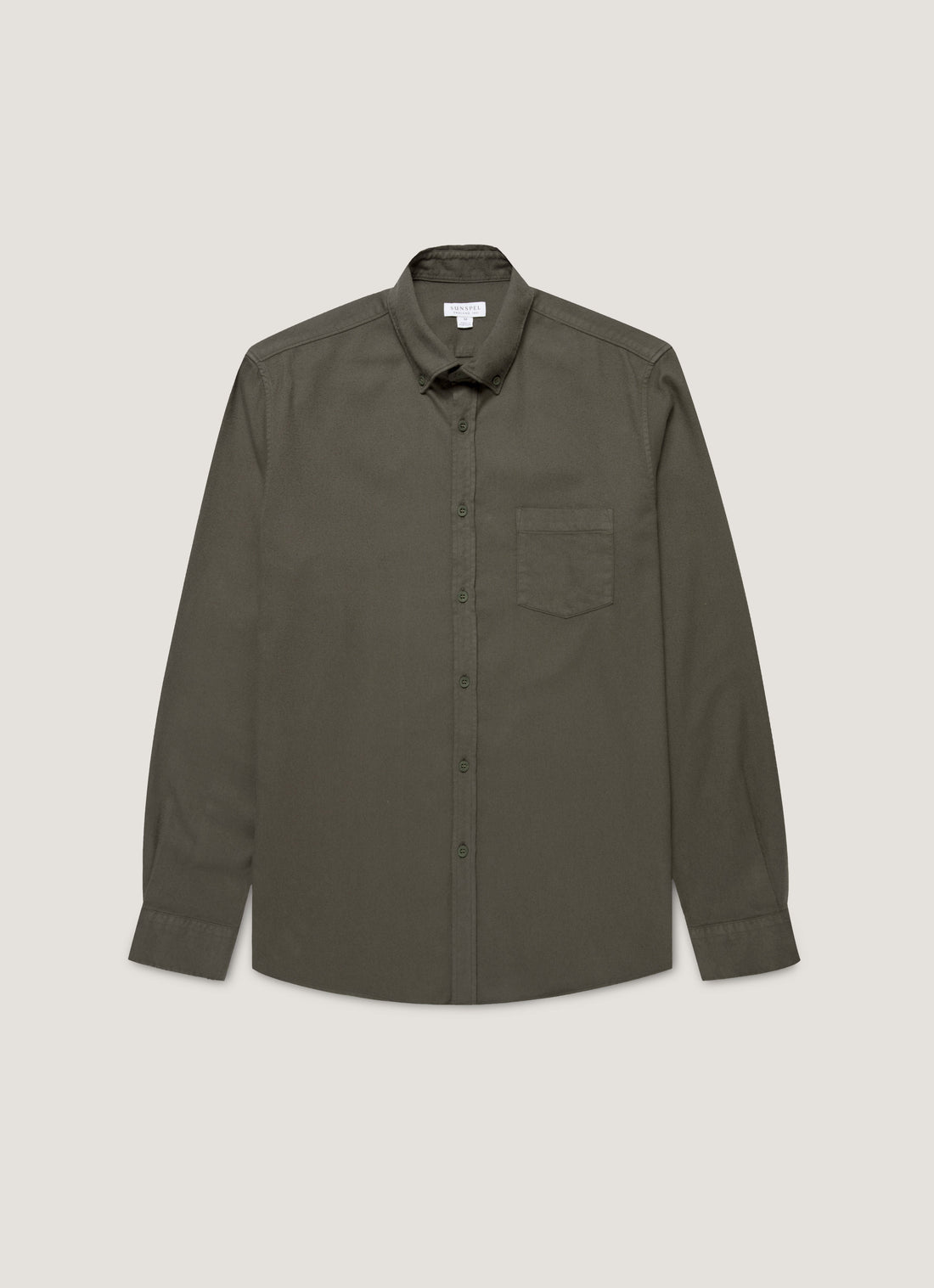 Men's Button Down Flannel Shirt in Dark Green