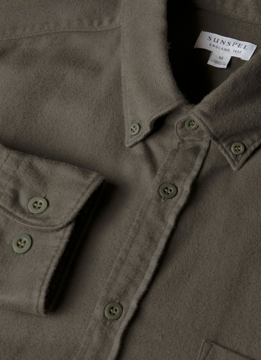 Men's Button Down Flannel Shirt in Dark Green