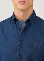 Men's Button Down Twill Shirt in Indigo