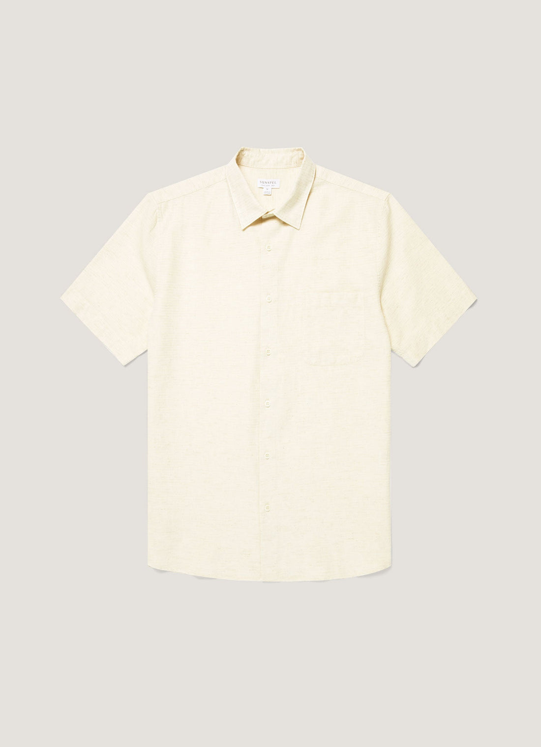 Chemise en coton et lin à manches courtes