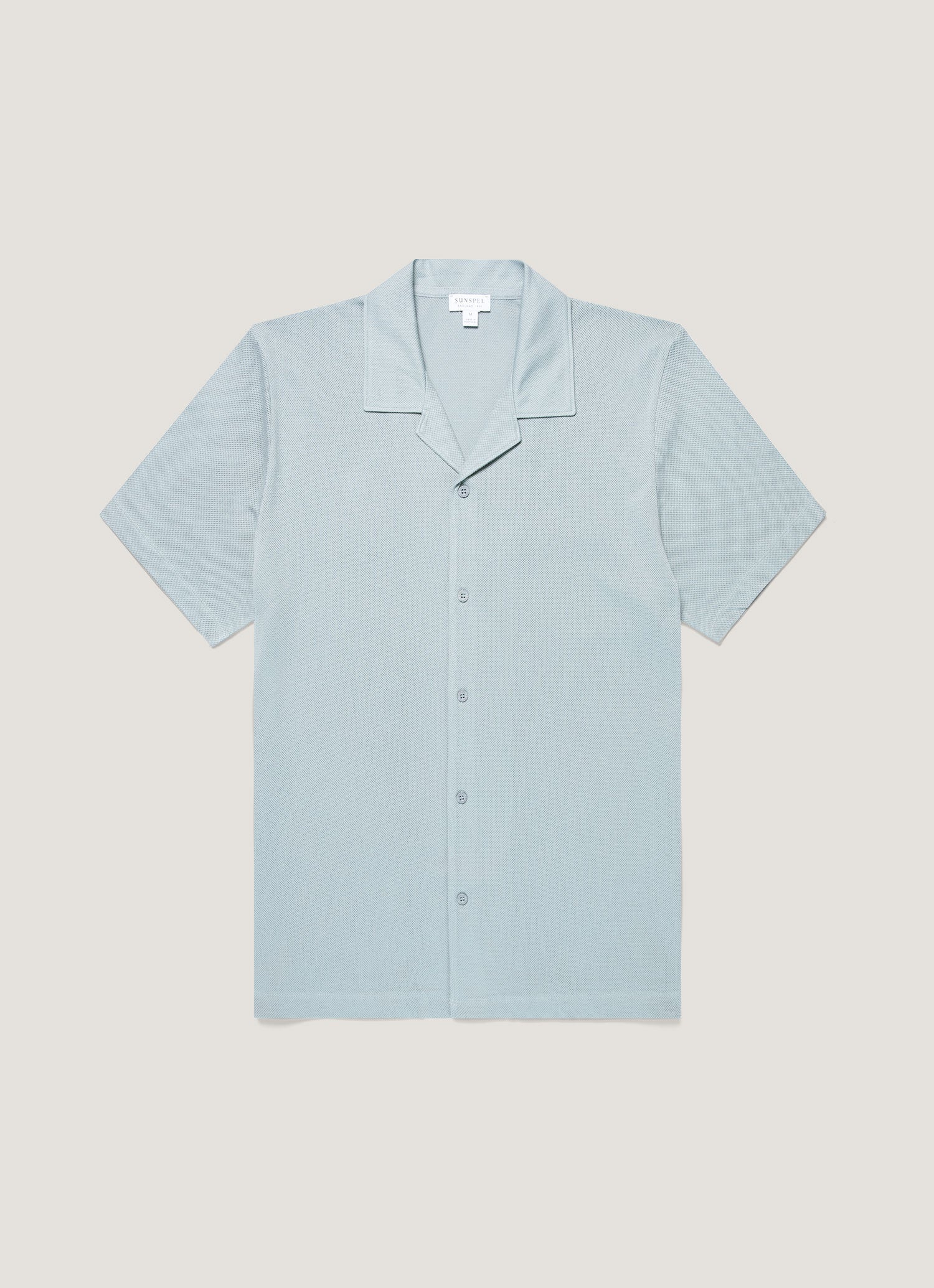 Men's Riviera Camp Collar Shirt in Stone Blue