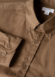 Men's Button Down Poplin Shirt in Dark Cedar