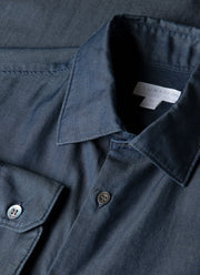 Men's Sea Island Cotton Shirt in Indigo