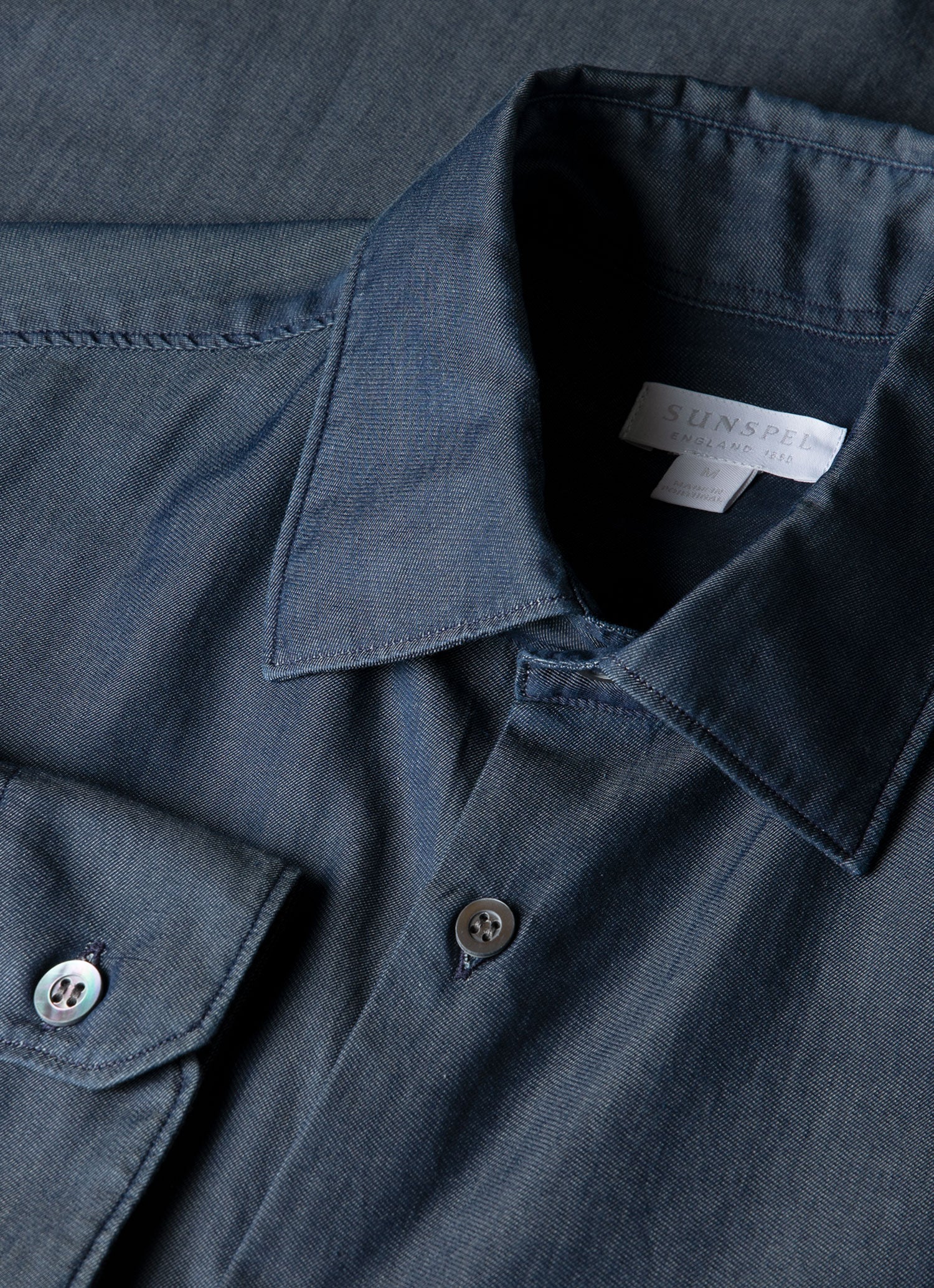 Men's Sea Island Cotton Shirt in Indigo