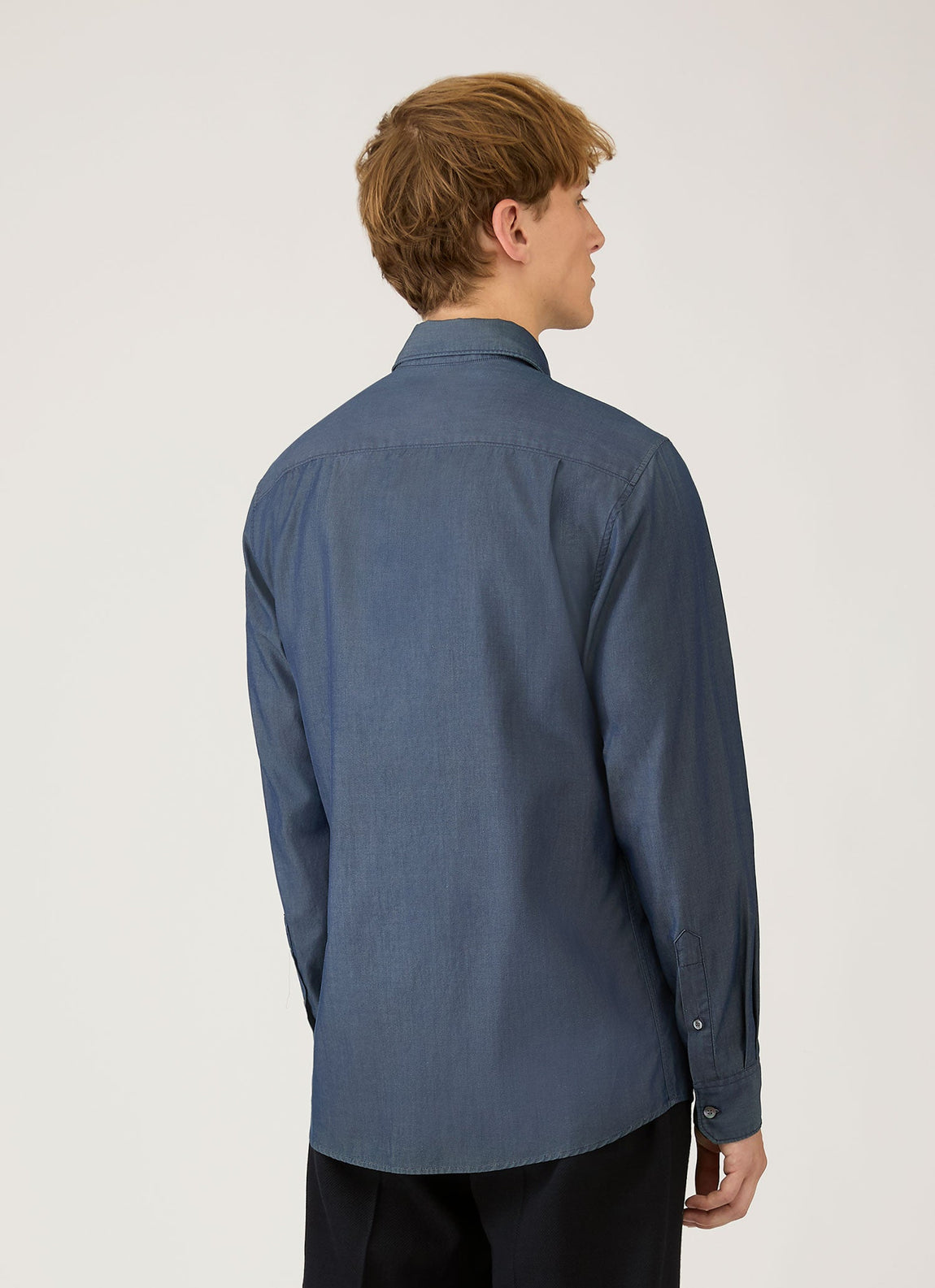 Men's Sea Island Cotton Shirt in Indigo