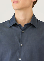 Men's Sea Island Cotton Shirt in Indigo