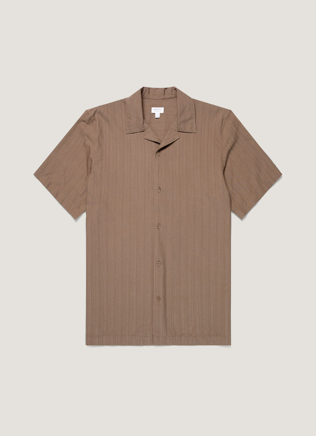Chemise à rayures texturées et col cubain