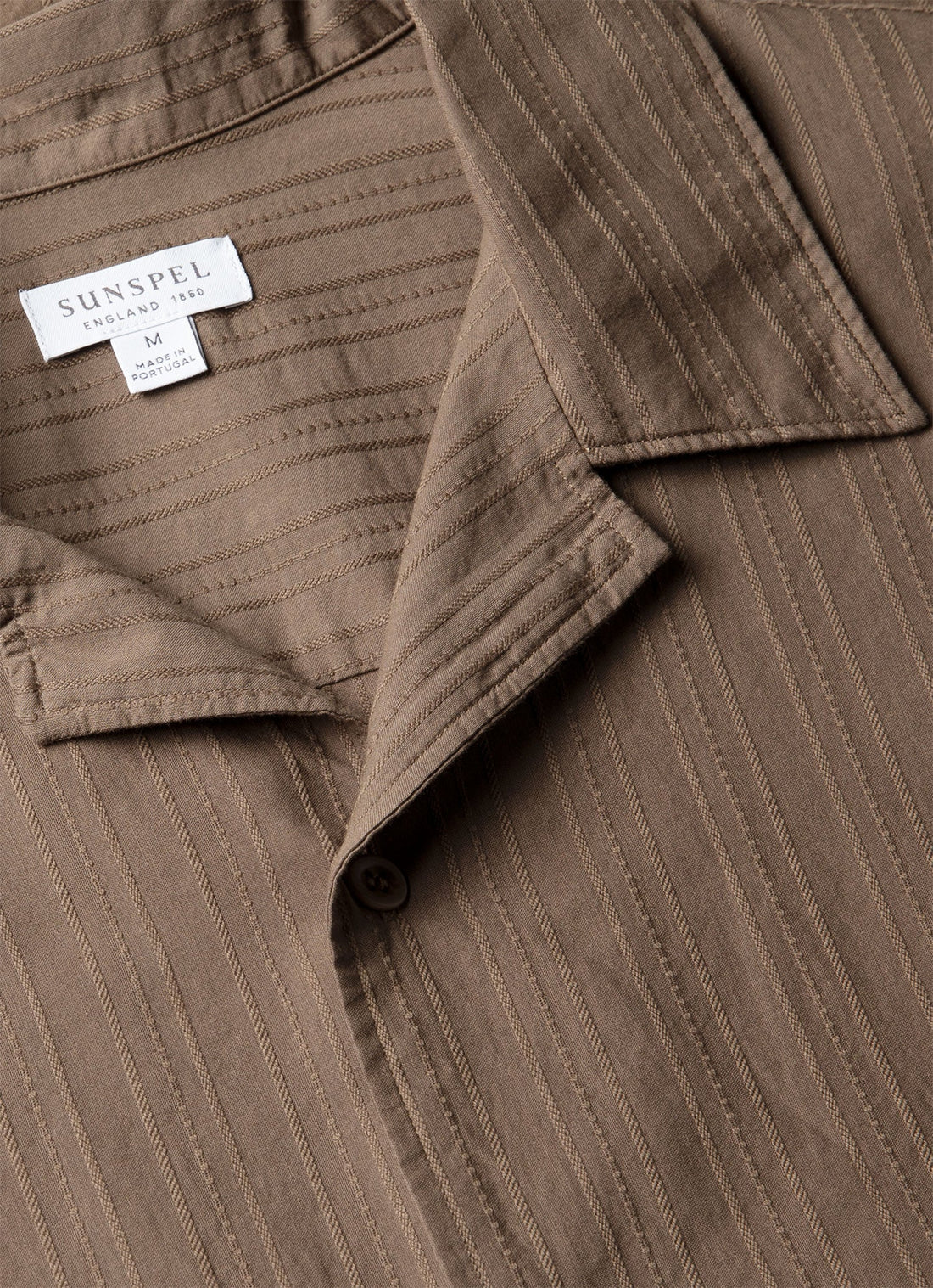 Chemise à rayures texturées et col cubain