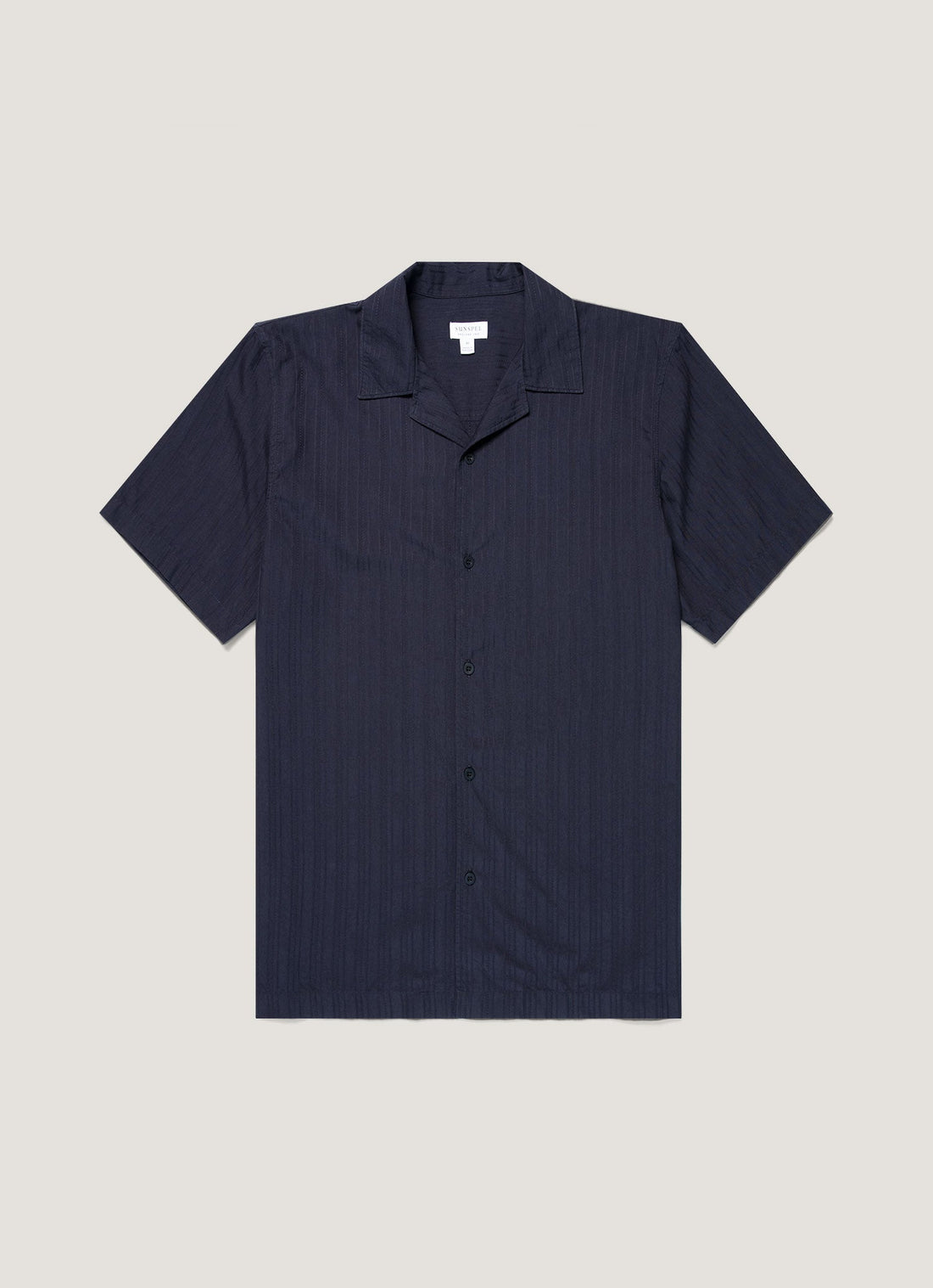 Chemise à rayures texturées et col cubain