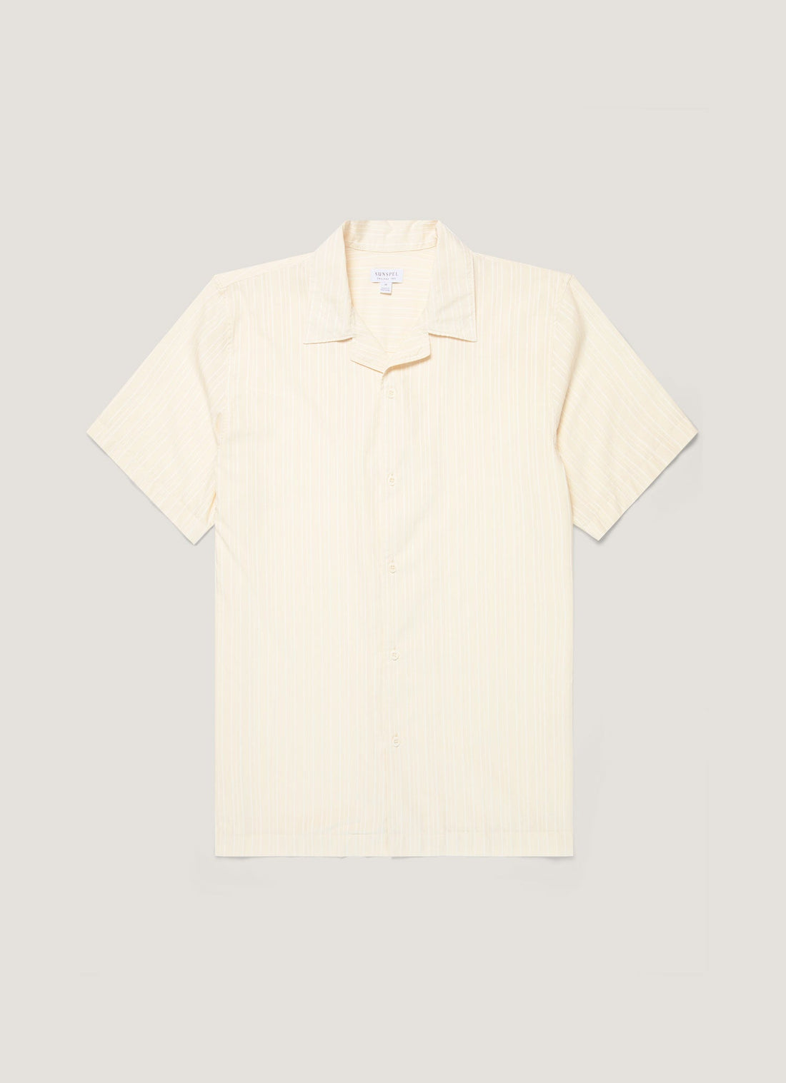 Chemise à rayures texturées et col cubain