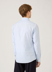 Men's Poplin Shirt in Sky Blue/White/Navy