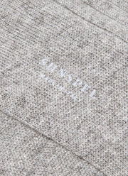 Men's Cashmere Ribbed Socks in Mid Grey Melange