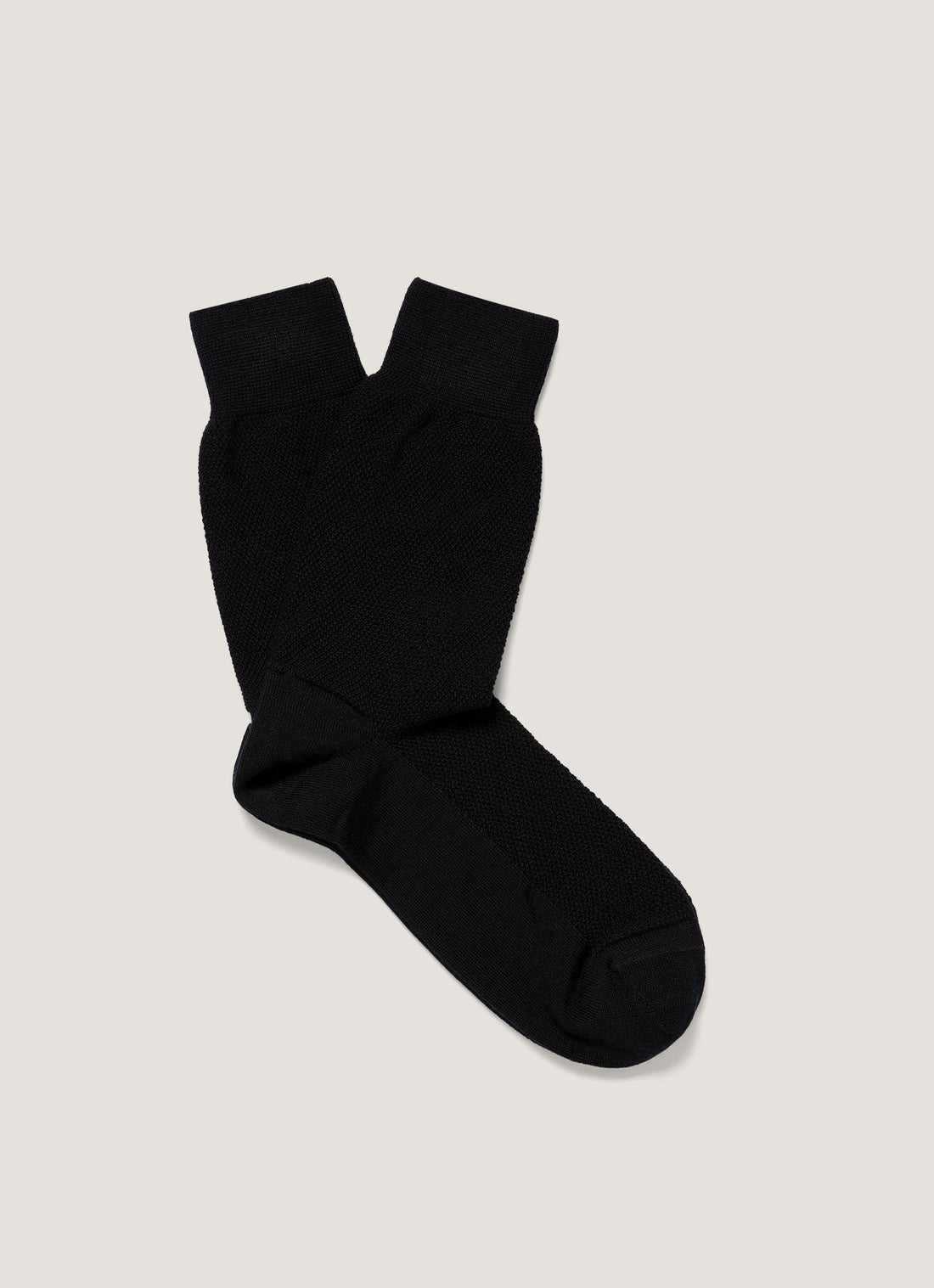 Men's Merino Wool Waffle Socks in Black