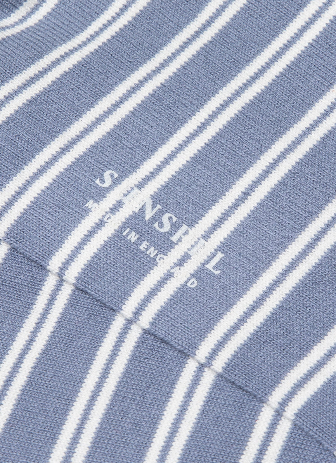 Men's Cotton Socks in Vintage Blue/Ecru
