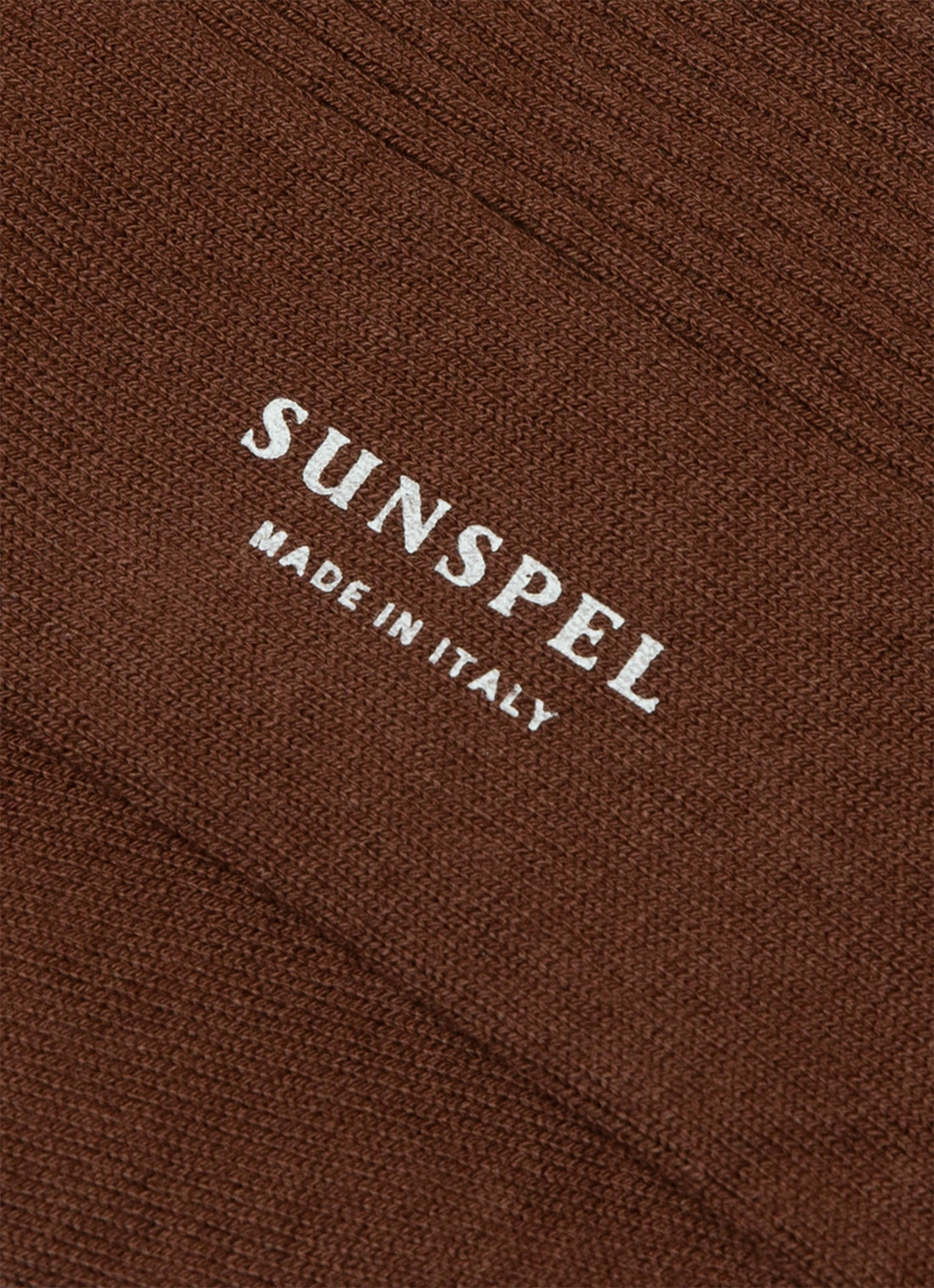 Men's Cotton Ribbed Socks in Chestnut