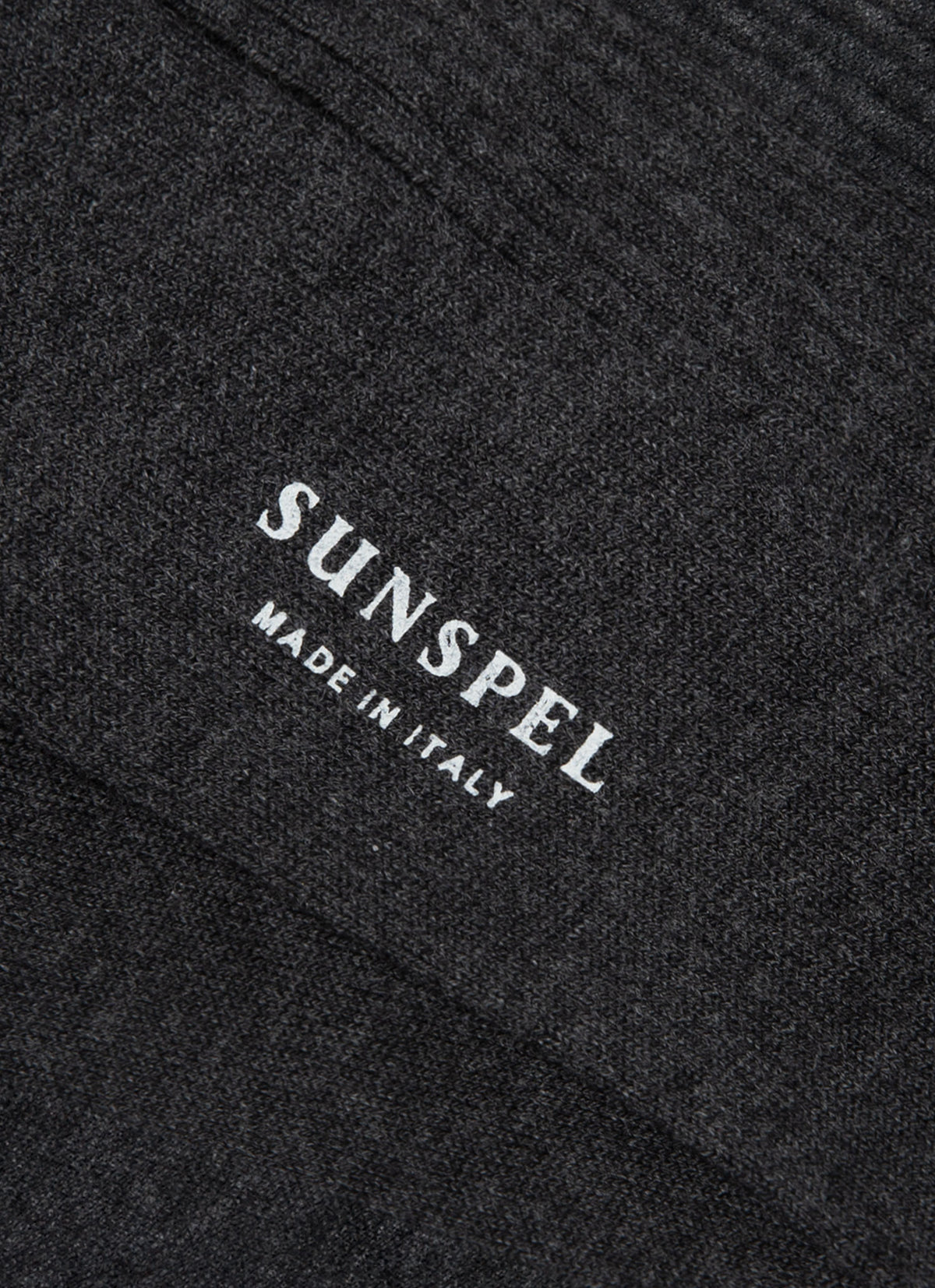 Men's Cotton Ribbed Socks in Charcoal Melange