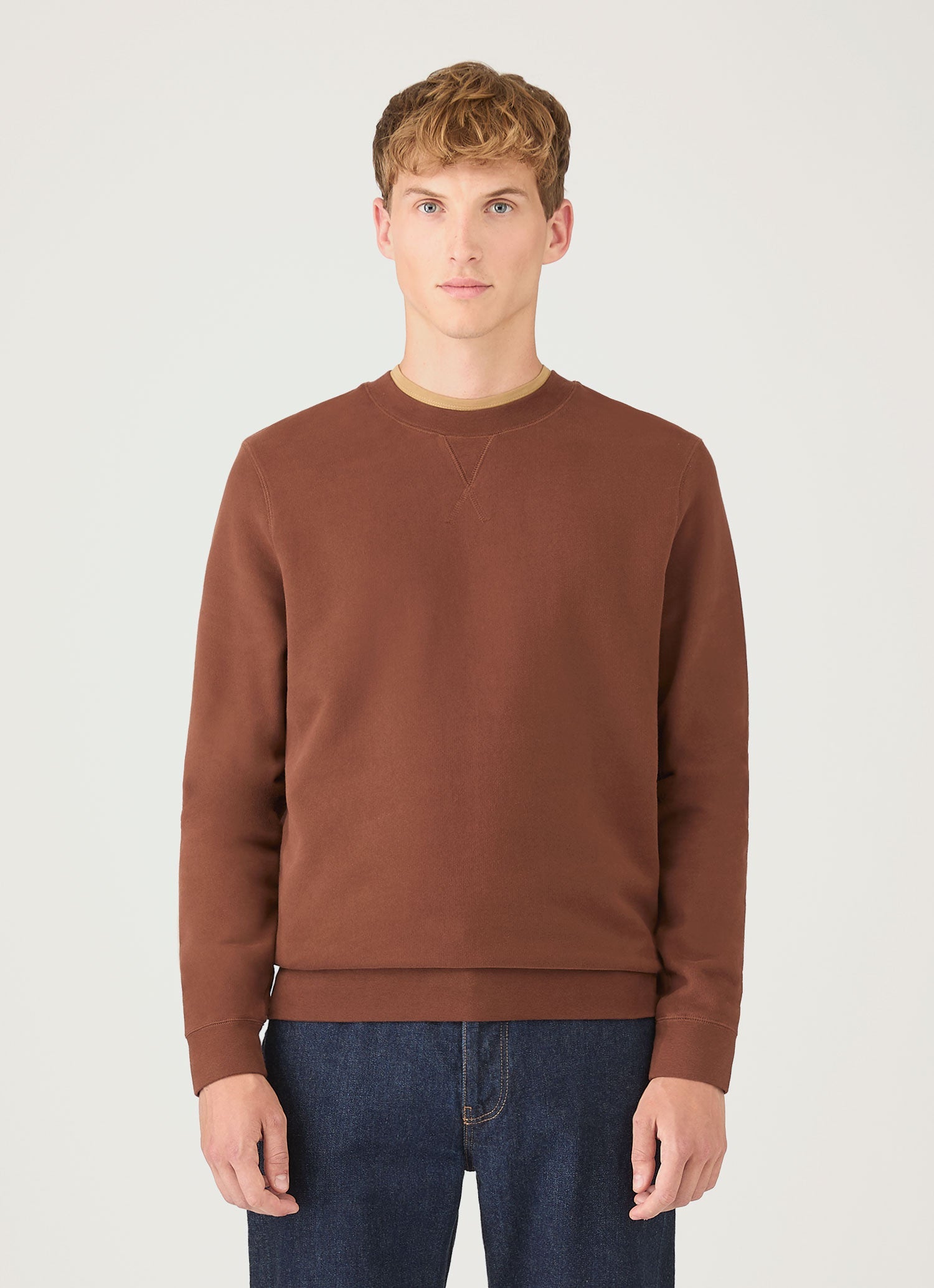 Men's Loopback Sweatshirt in Conker Brown