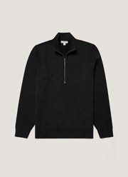 Men's Half Zip Loopback Sweatshirt in Black