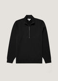 Men's Half Zip Loopback Sweatshirt in Black