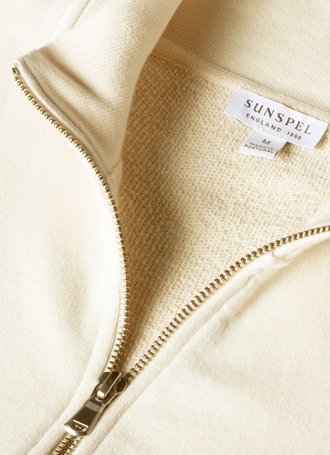 Sweatshirt à fermeture éclair Loopback non teint