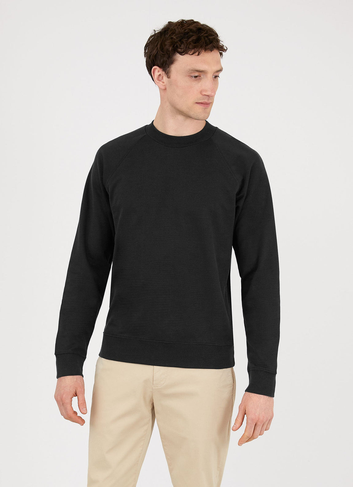 Men's Sea Island Cotton Sweatshirt in Black