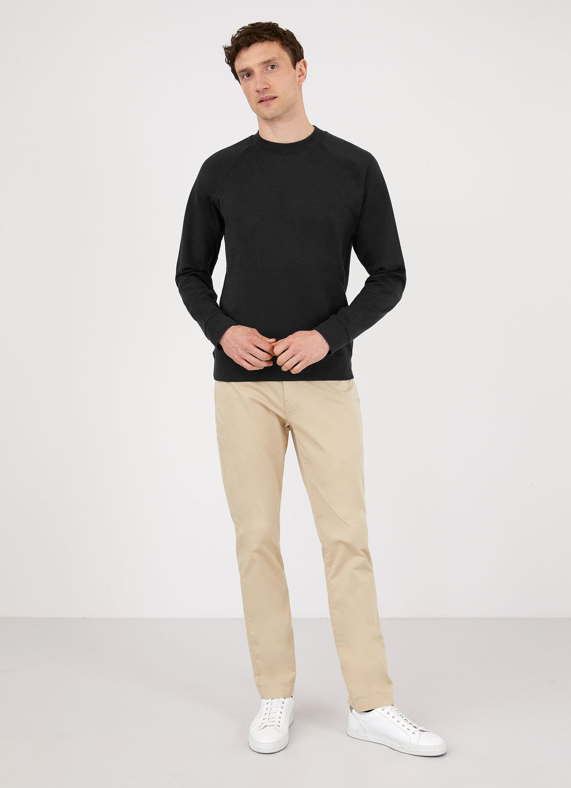 Men's Sea Island Cotton Sweatshirt in Black