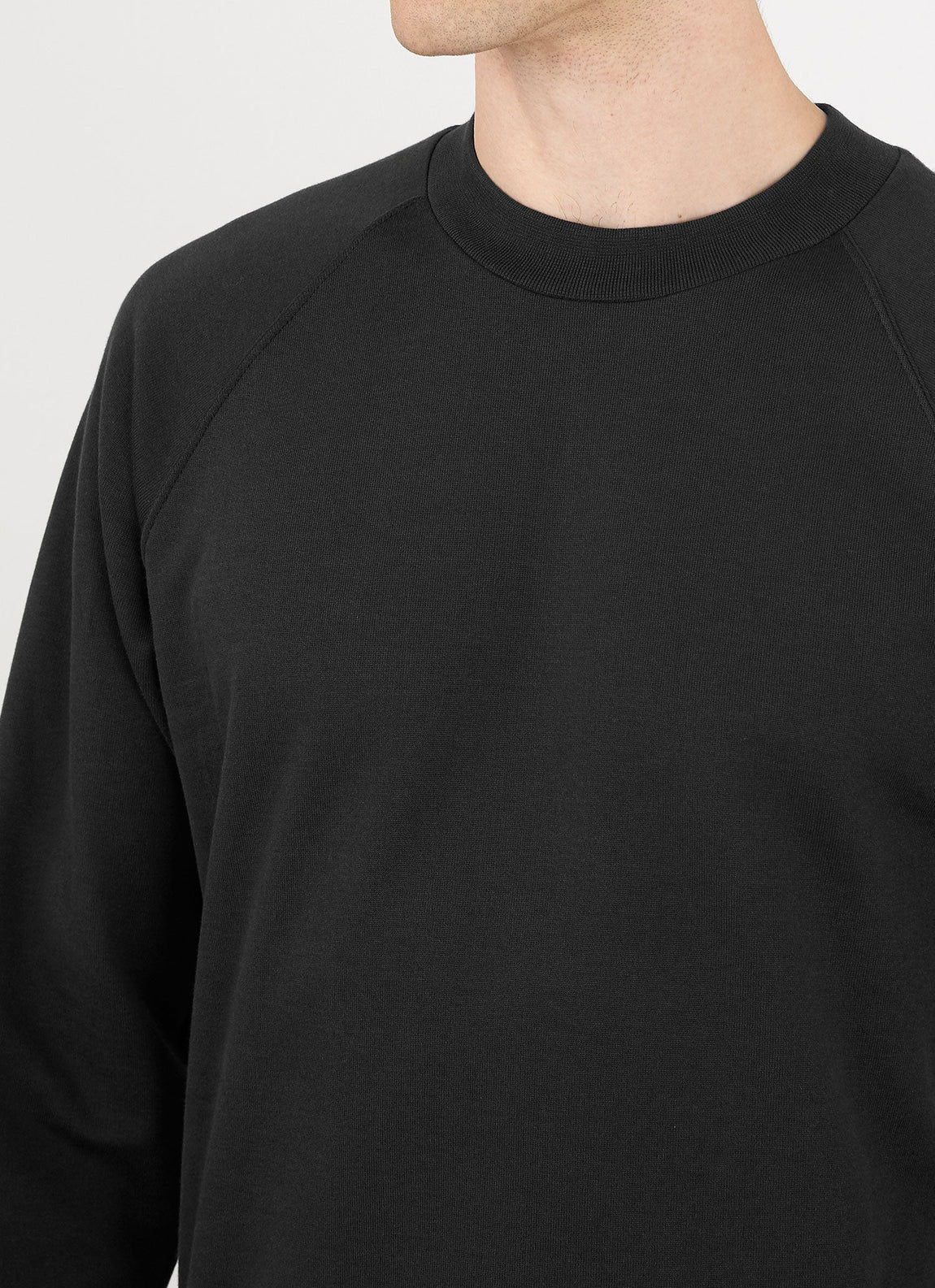Men's Sea Island Cotton Sweatshirt in Black