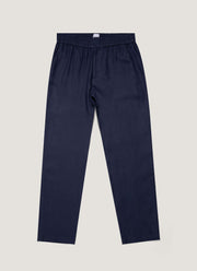 Men's Linen Drawstring Trouser in Light Navy