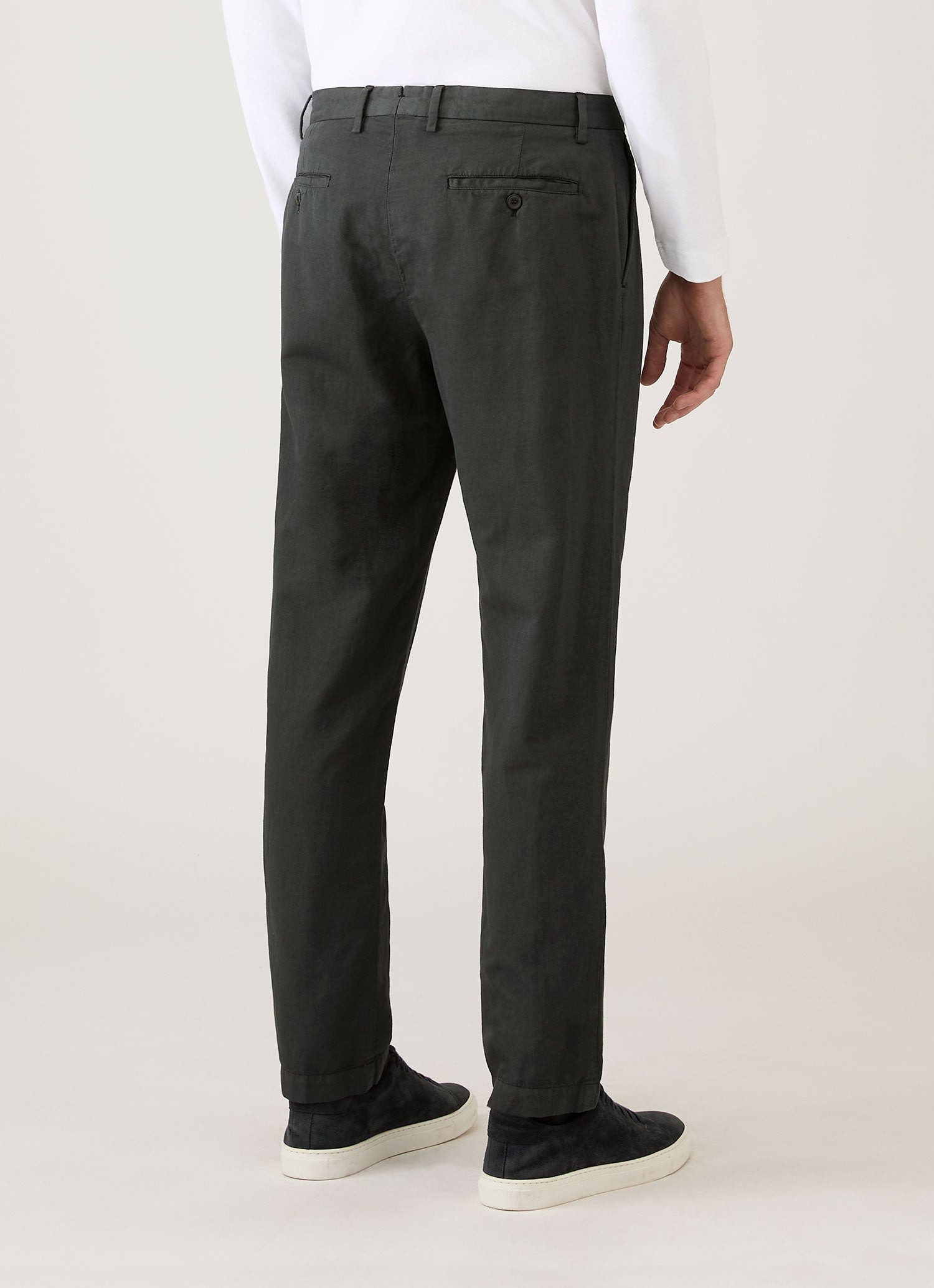Men's Cotton Linen Trouser in Charcoal
