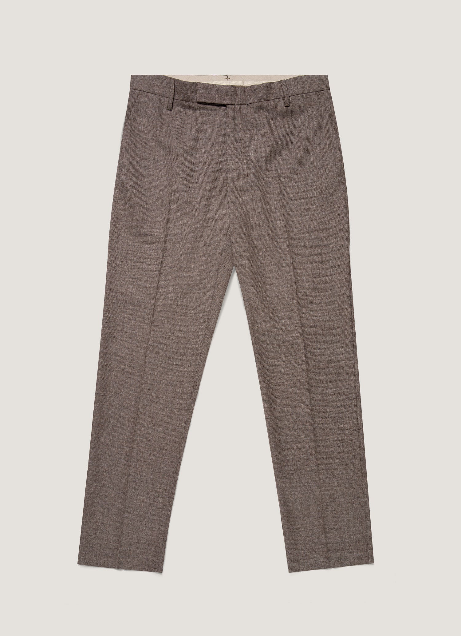 Men's Lightweight Travel Wool Two-Piece Suit in Light Coffee Melange