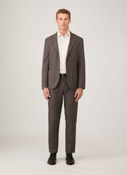 Men's Lightweight Travel Wool Trouser in Light Coffee Melange