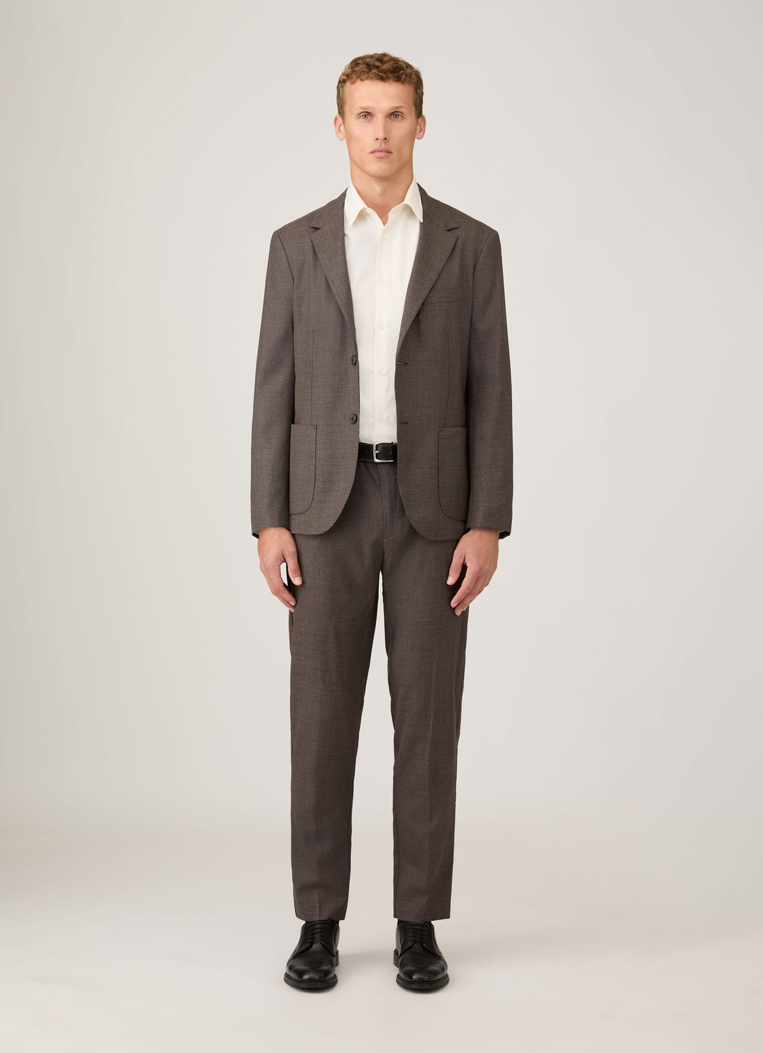 Men's Lightweight Travel Wool Trouser in Light Coffee Melange