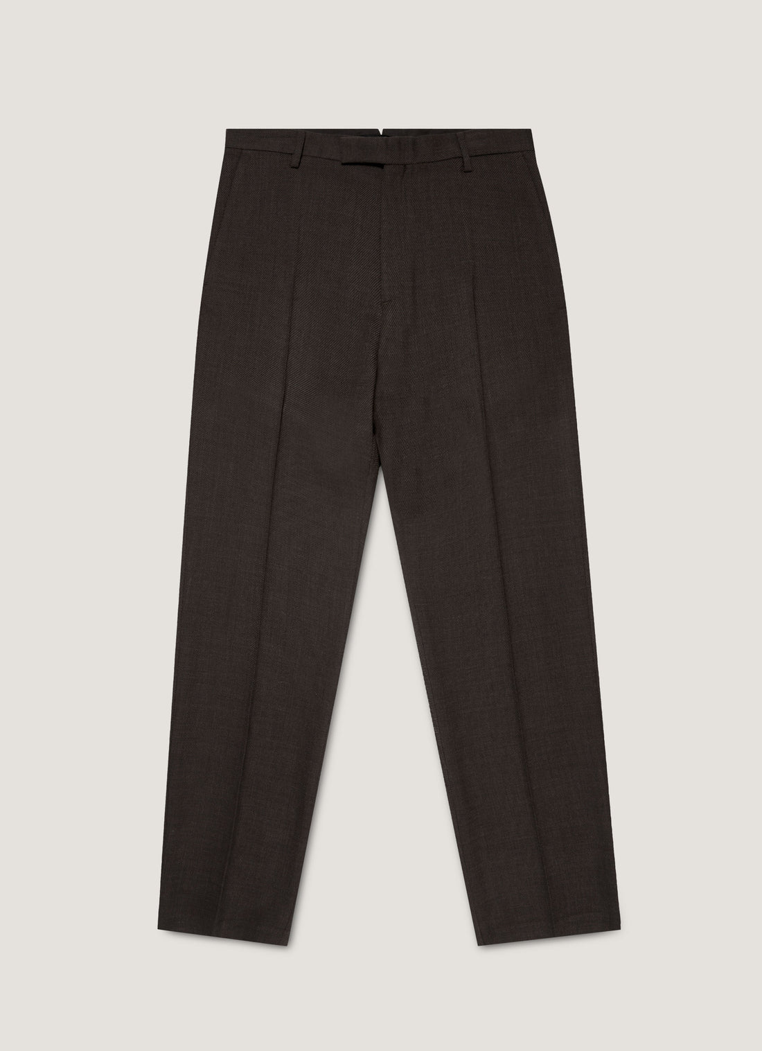 Men's Textured Wool Trouser in Truffle