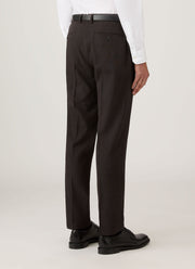 Men's Textured Wool Trouser in Truffle
