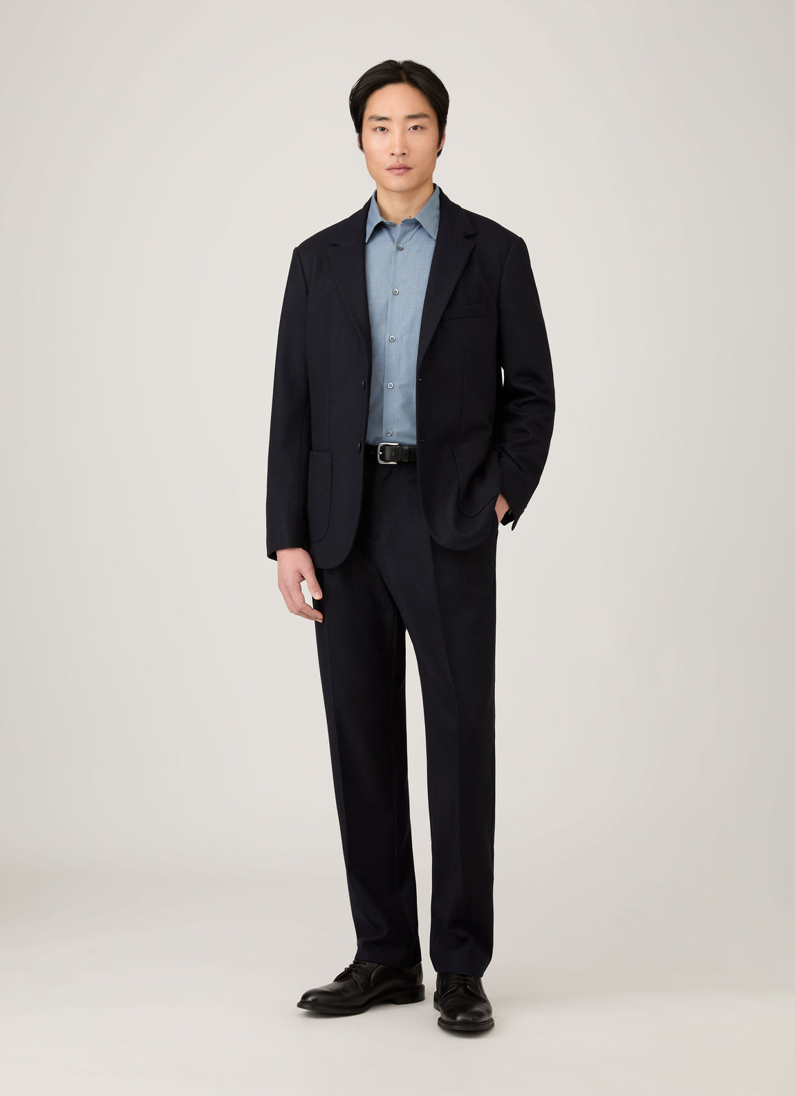 Men's Boiled Wool Trouser in Navy