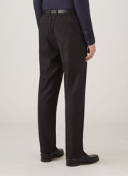 Men's Wool Cashmere Flannel Trouser in Charcoal Melange