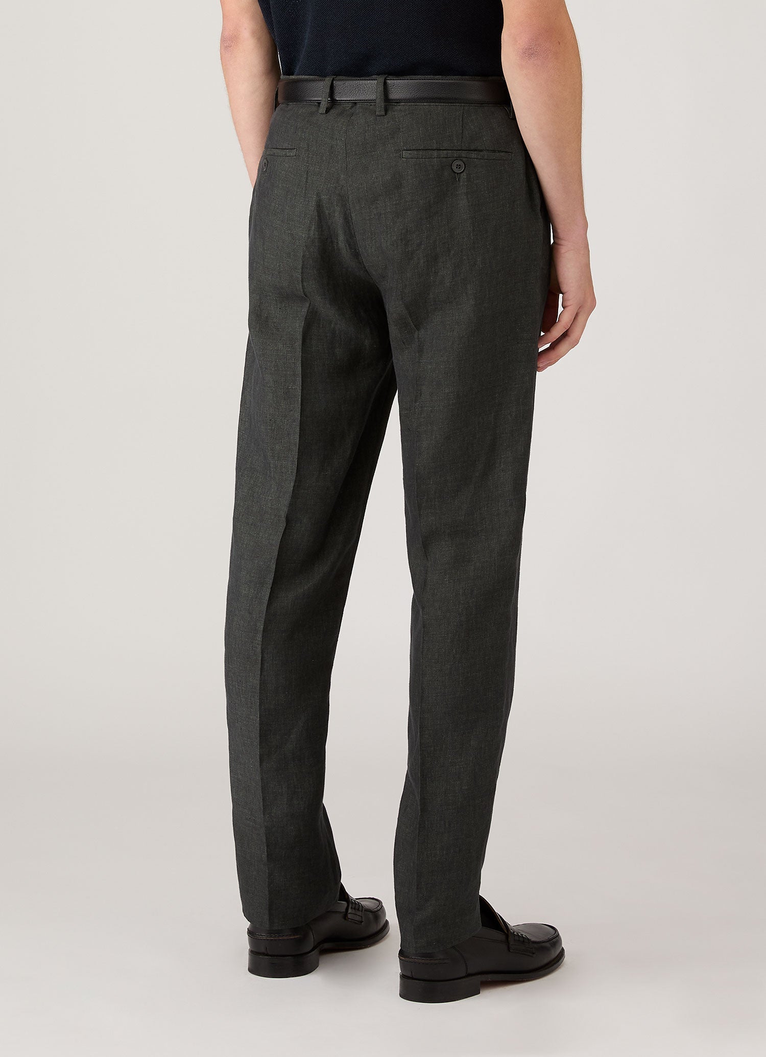 Men's Linen Trouser in Forest