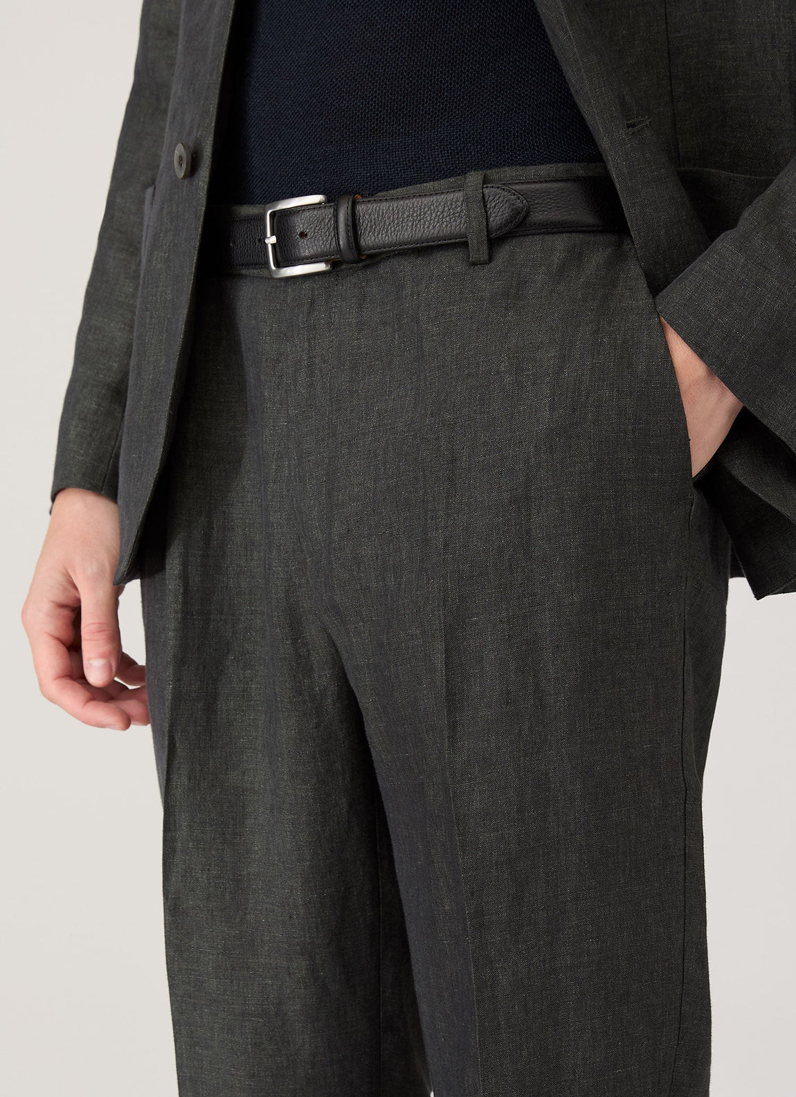 Men's Linen Trouser in Forest