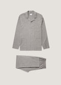 Men's Cotton Flannel Pyjama Set in Mid Grey Melange