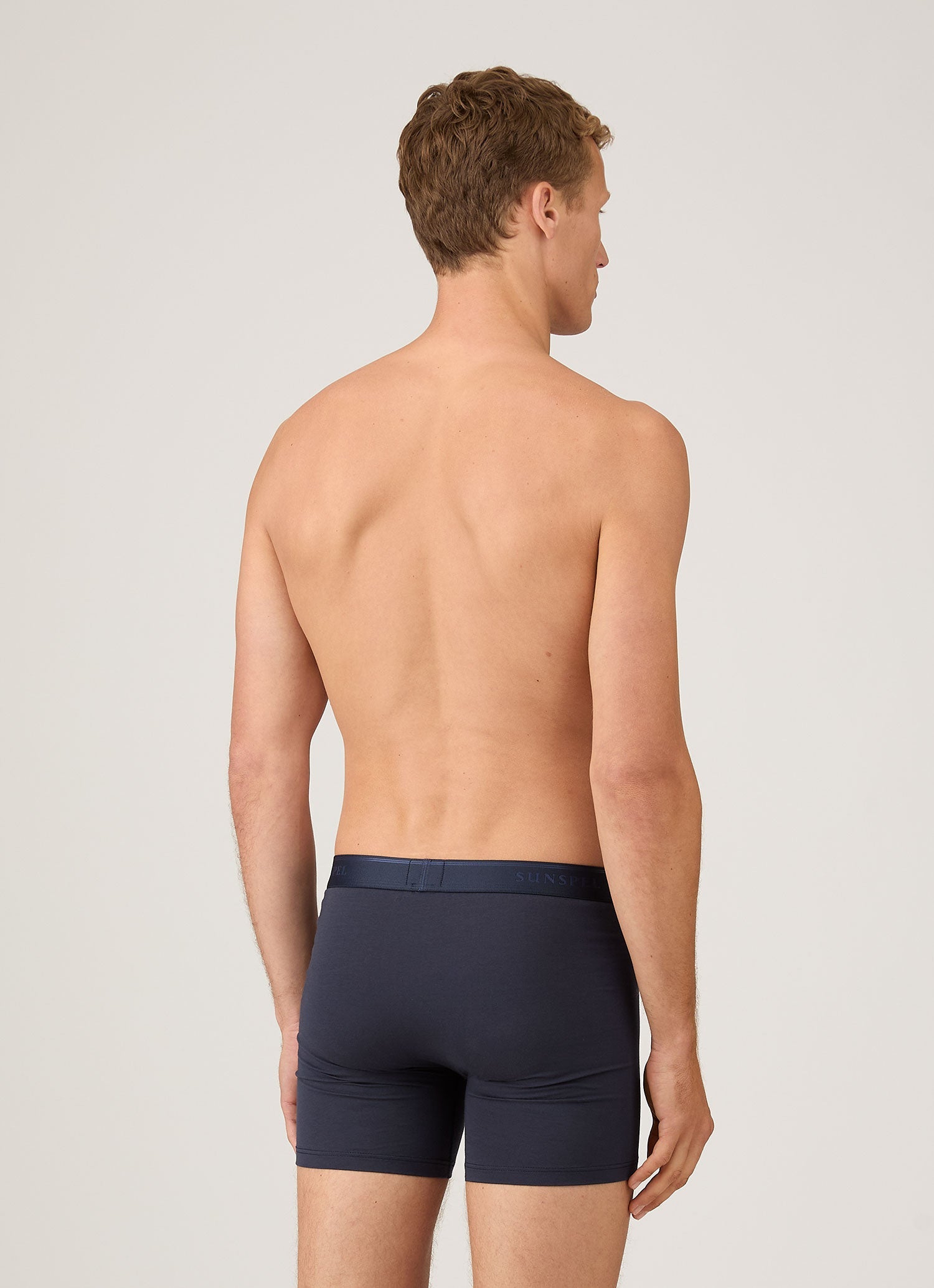 Men's Stetch Cotton Boxer Briefs in Navy