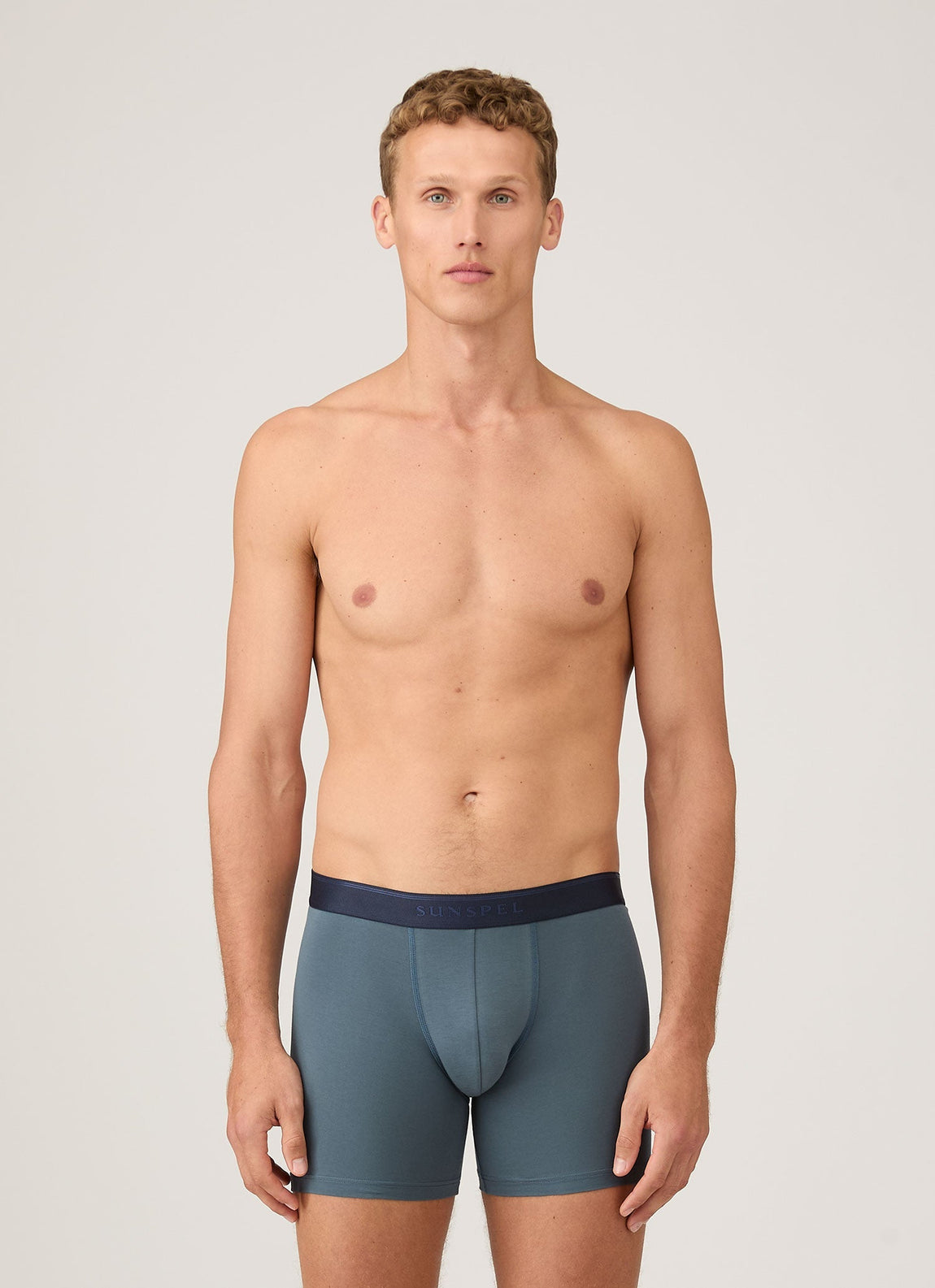 Men's Stetch Cotton Boxer Briefs in Dark Petrol