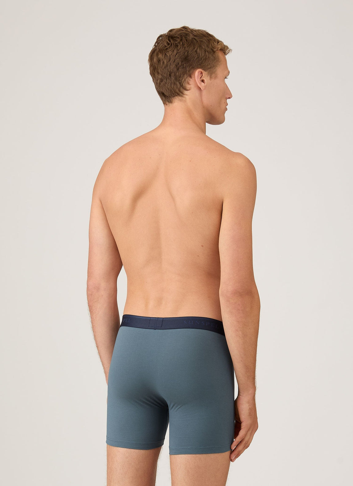 Men's Stetch Cotton Boxer Briefs in Dark Petrol