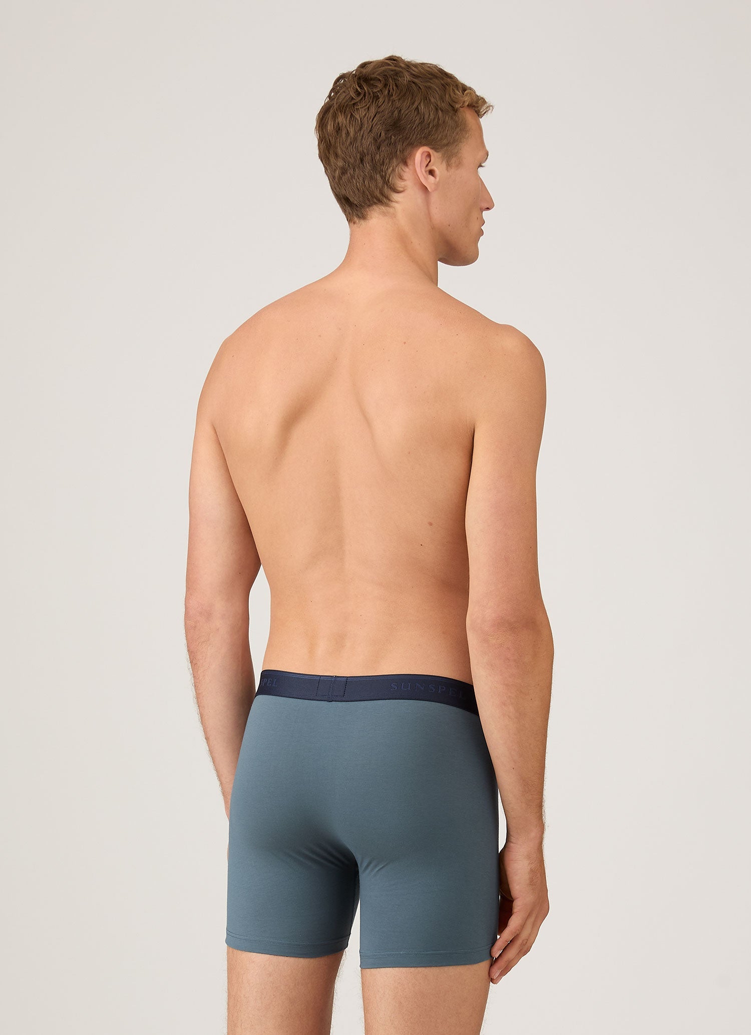Men's Stetch Cotton Boxer Briefs in Dark Petrol