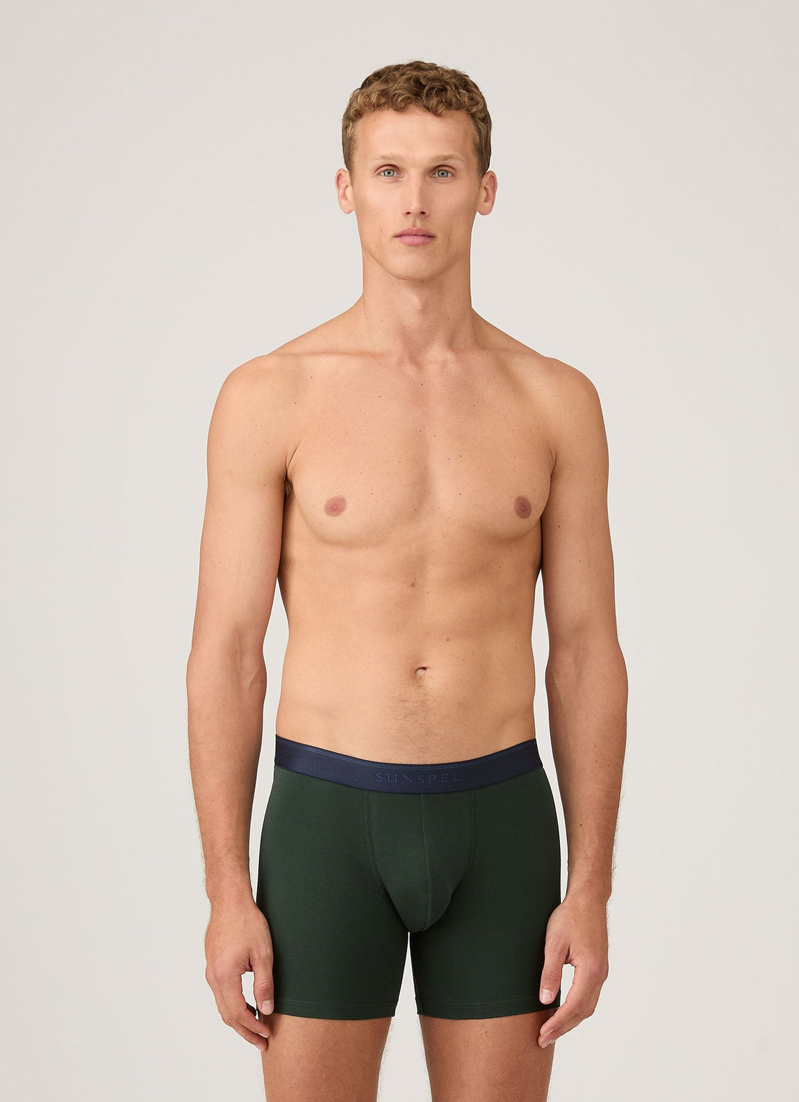 Men's Stetch Cotton Boxer Briefs in Seaweed