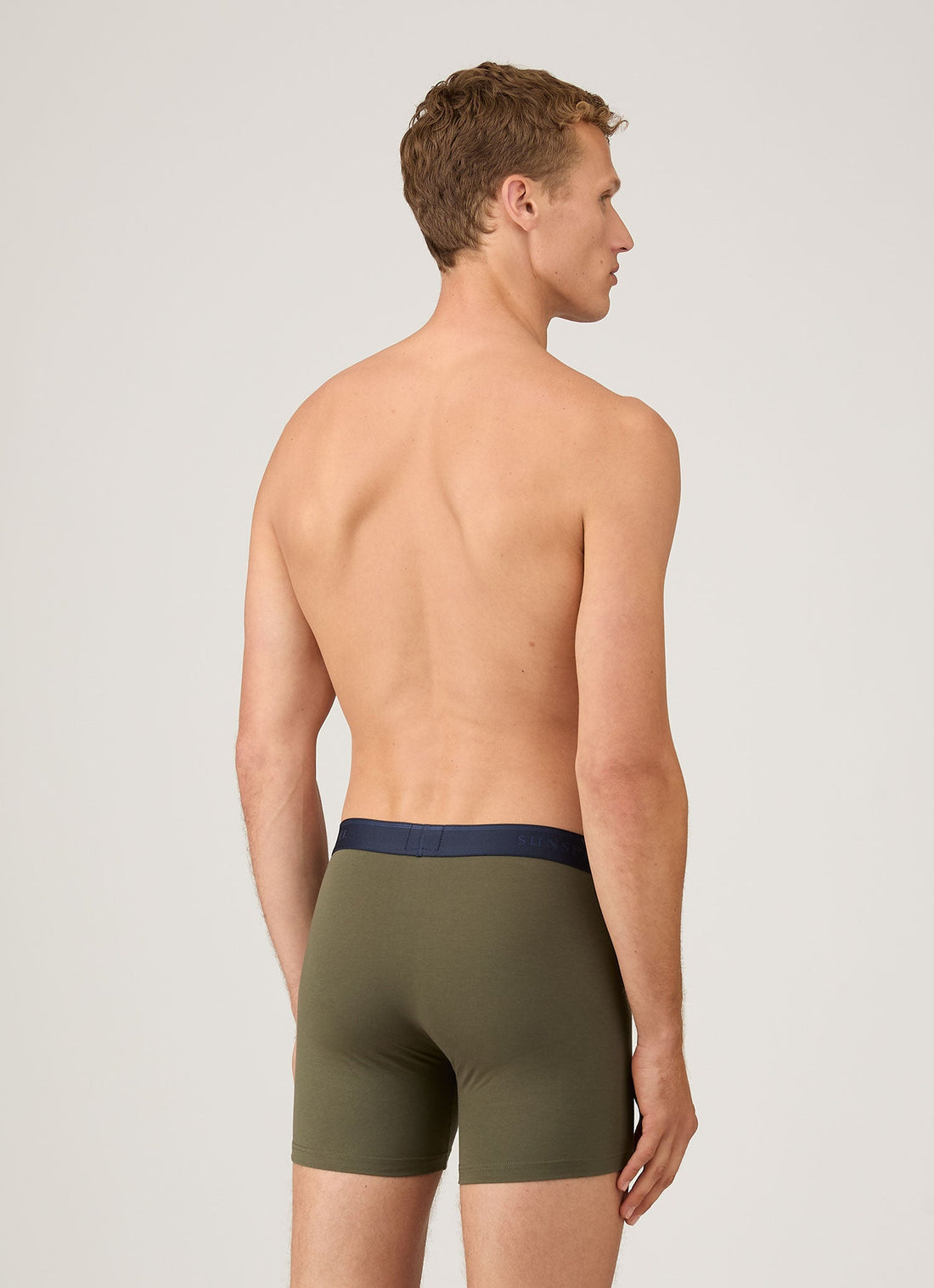 Men's Stetch Cotton Boxer Briefs in Khaki