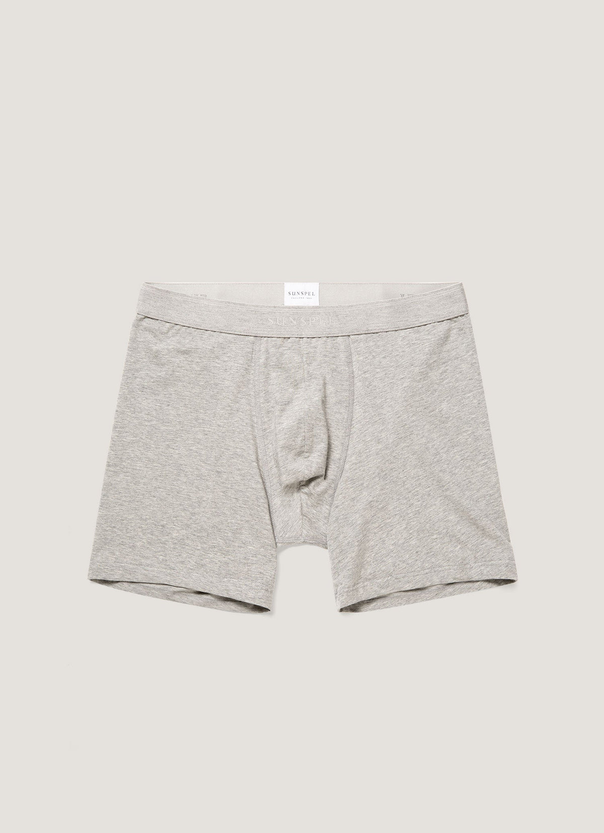 Men's Stretch Cotton Boxer Briefs in Grey Melange