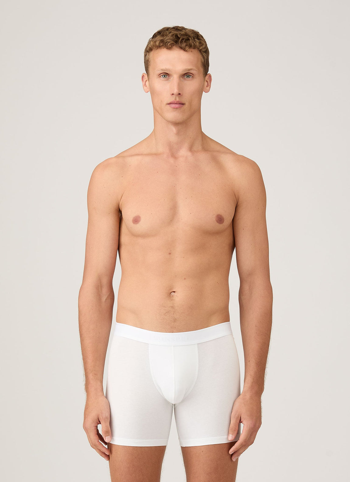 Men's Stetch Cotton Boxer Briefs in White