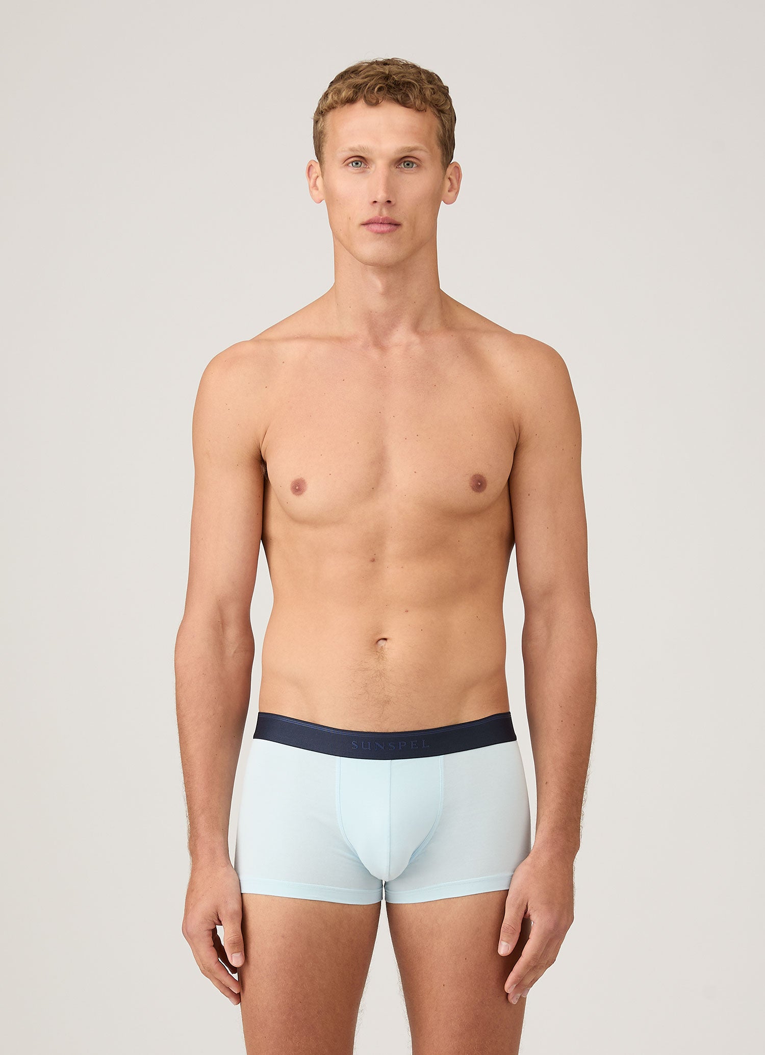 Men's Stetch Cotton Trunks in Light Blue